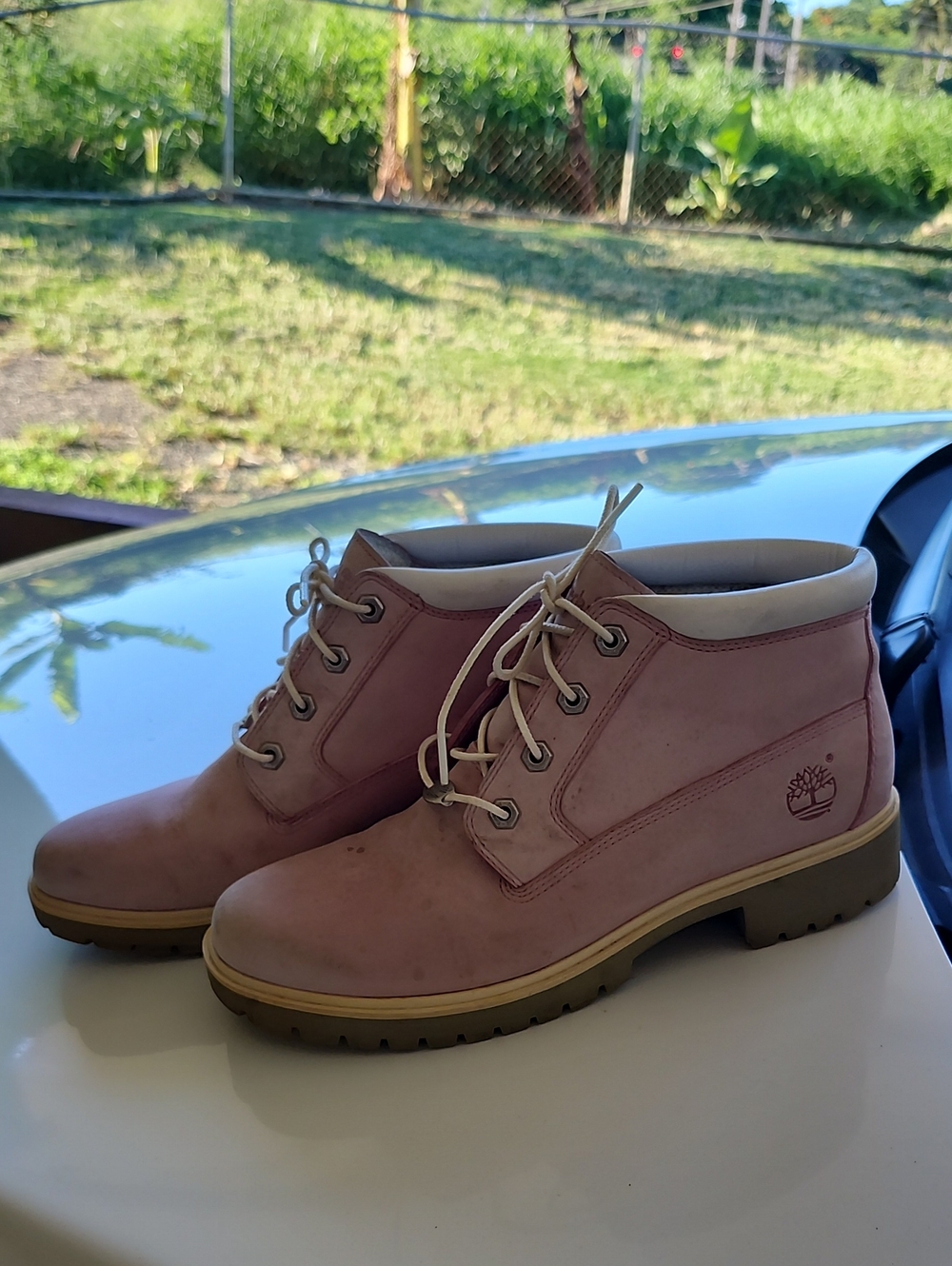 Timberland Women’s Light Pink Nubuck Ankle Booties